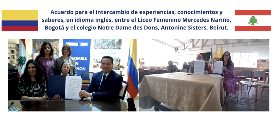 Acuerdo para el intercambio de experiencias, conocimientos y saberes en idioma inglés, entre dos colegios de Bogotá y Beirut
