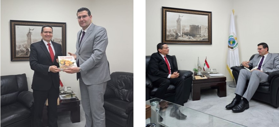Embajador de Colombia, Edwin Ostos Alfonso dialogó con el Ministro de Agricultura del Líbano, Abbas Hajj Hassan, sobre el impuso a las exportaciones de productos colombianos 