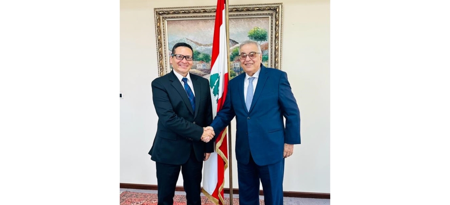 El Ministro de Relaciones Exteriores y Emigrantes de la República del Líbano recibió al nuevo Embajador de Colombia, Edwin Ostos Alfonso  