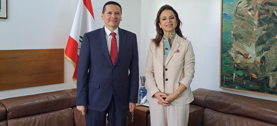 Embajador Edwin Ostos Alfonso promueve a Colombia como destino turístico ante la Ministra de Turismo del Líbano