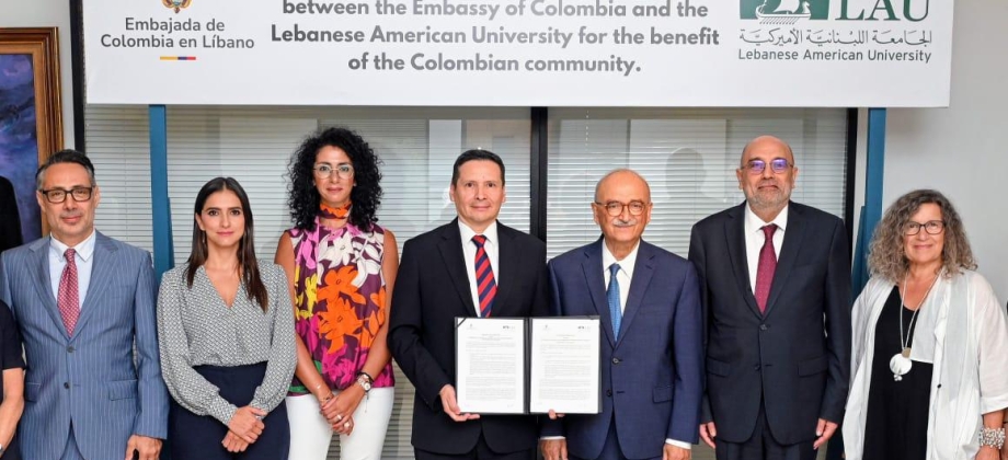 Embajada de Colombia en el Líbano y la Lebanese American University firmaron memorando en pro del bienestar de los connacionales 