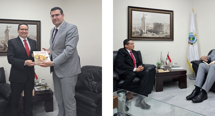 Embajador de Colombia, Edwin Ostos Alfonso dialogó con el Ministro de Agricultura del Líbano, Abbas Hajj Hassan, sobre el impuso a las exportaciones de productos colombianos 