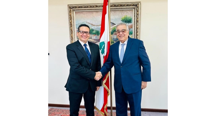 El Ministro de Relaciones Exteriores y Emigrantes de la República del Líbano recibió al nuevo Embajador de Colombia, Edwin Ostos Alfonso  